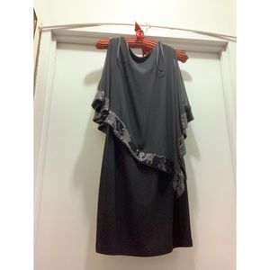 XSCAPE- Black/Navy Sequin Formal Dress-Size 6